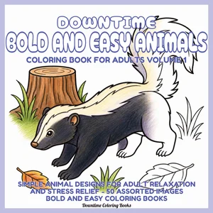 Cover of Bold and Easy Coloring Book for Adults - Animals Volume 1