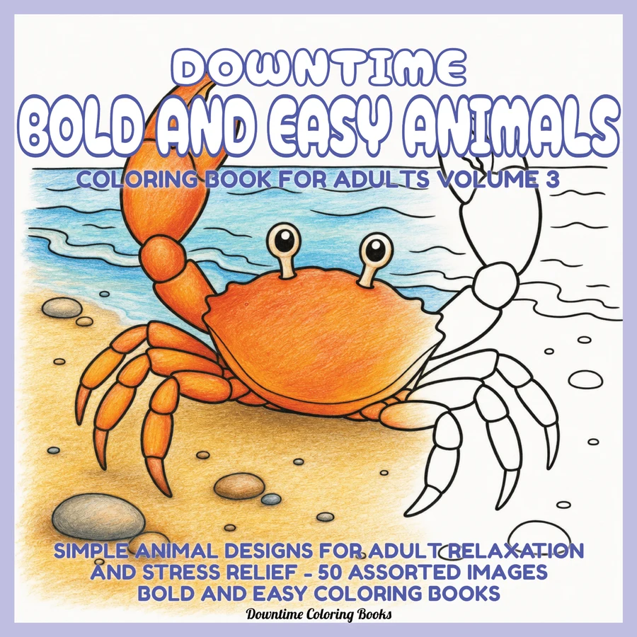 Cover of Bold and Easy Coloring Book for Adults - Animals Volume 3