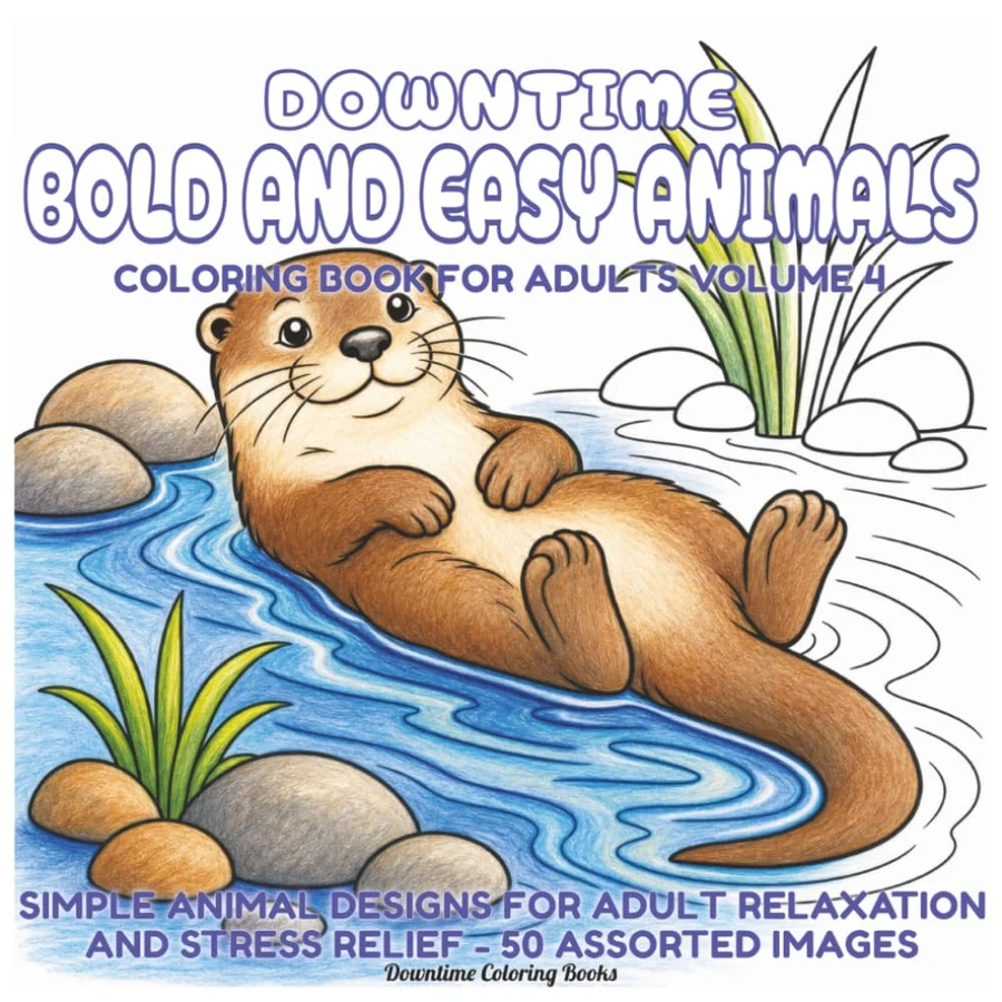 Cover of Bold and Easy Coloring Book for Adults - Animals Volume 4